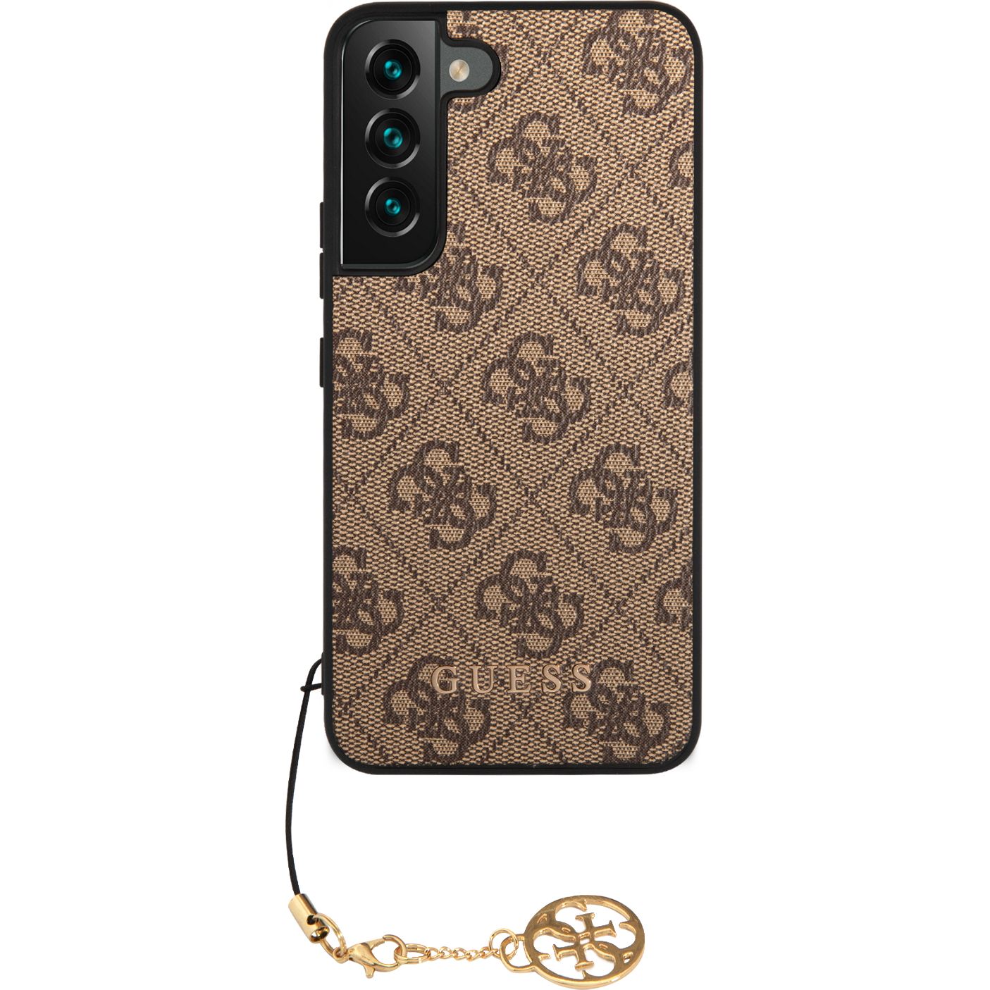 Etui Guess 4G Charms Collection do Galaxy S23, brązowe